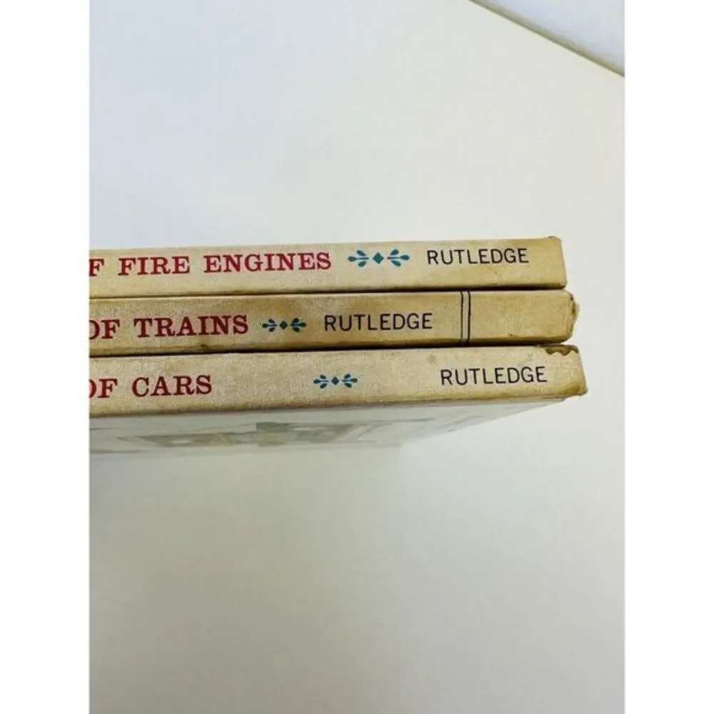 1963 Boxed Set MY LITTLE‎ LIBRARY - Fire Engines Trains Cars by Andes Dotty Used